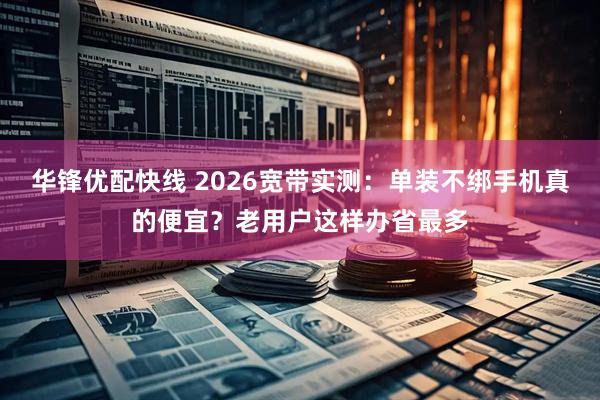华锋优配快线 2026宽带实测：单装不绑手机真的便宜？老用户这样办省最多